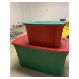 LARGE TOTE AND 10 GALLON TOTE