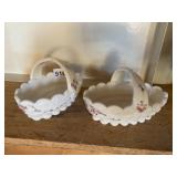 WESTMORELAND HANDLED BASKET HAND PAINTED PAIR