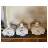 3 WESTMORELAND COVERED CANDY DISHES