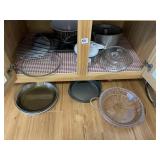 MUFFIN PAN FOOD CHOPPER PIE PAN AND HAMBURGER