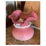 GROUND PONTIL PEACH BLOW VASE