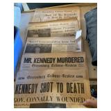 NEWSPAPER HEADLINES W/ KENNEDY