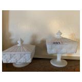 WESTMORELAND OLD QUILT PATTERN 2 COVERED CANDY