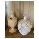 WESTMORELAND COVERED CANDY DISHES HAND PAINTED