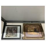 RED SHED PRINT AND BOBWHITE QUAIL PRINT