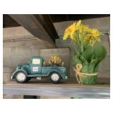 CAR COMPOSITION W/ FALL ACCENTS AND SILK PLANT