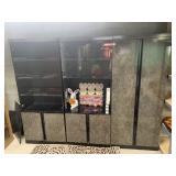 3 SECTION WALL CABINET W/ GLASS SHELVES AND