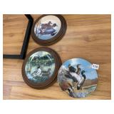 THREE MALLARD DUCK PLATES 2 IN HOLDERS