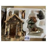 RUSTIC LODGE LIGHTED SCENE