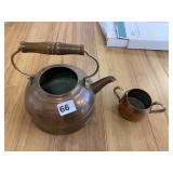 COPPER TEA POT AND SUGAR