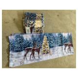 DEER WINTER SCENE VALANCE 4 PANELS