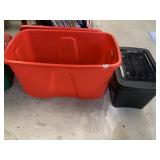 32 GALLON TOTE & 14 X 20" BLACK BIN