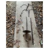 UNIQUE FLAMINGO WINDMILL YARD ART & BROWN METAL