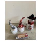 SNOWMAN LAMP AND TASSEL CAP FIGURES