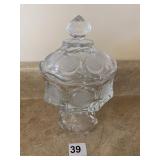 FOSTORIA COIN SPOT COVERED CANDY DISH