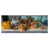 CERAMIC PUMPKIN, WALL HANGING, SQUIRREL FIGURES