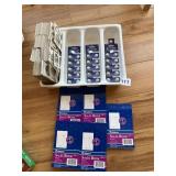 5 SALES BOOKS, COIN HOLDERS AND 3 PACKS OF AG 13