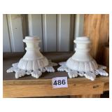 MILK GLASS CANDLESTICKS
