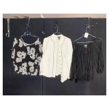LANE BRYANT CREAM BLOUSE AND CATO BLACK WHITE