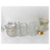 HAND PAINTED TOOTHPICK HOLDER AND 3 OTHERS