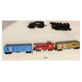 HO AT & SF ENGINE AND 2128 TENDER AND 3 ROLLING