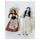 MADE IN ITALY DOLL WITH HAT & PORCELAIN DOLL WITH