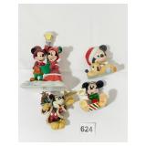 4 DISNEY ORNAMENTS