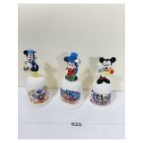 THREE DISNEY BELLS W/ MICKEY MOUSE SCHMIDT LTD