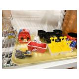 DISNEY FREEZE POP MAKER, MICKEY PLATES, BELL,
