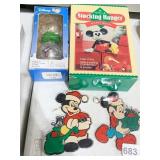 MICKEY STOCKING HANGER, SNOW GLOBE HALLMARK
