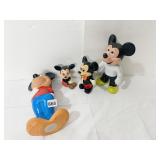 FOUR MICKEY PLASTIC BANKS