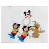 ORNAMENTS MICKEY, PLUTO & BABY RATTLE