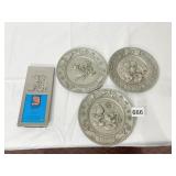 DISNEY PEWTER MINI PLATES & PICTURE FRAME