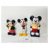 THREE MICKEY MOUSE BANKS