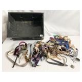 COLLAPSABLE CRATE WITH BOYS SIZE TIES, BELTS,