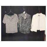 NEW AVENUE GRAY/BLACK BLOUSE, SZ. XL