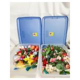 SILK FLOWERS 2 LOCKING CONTAINERS