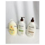 AVEENO 3/4 FULL 2 LOTIONS 1/3 FULL JOHNSON HEAD