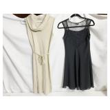 MINGLE 2 KNIT DRESS AND BLACK DRESS W/ BEADS AND