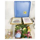 LOCKING CONTAINER W/ 2 PRINTS, ASSORTED PICTURES