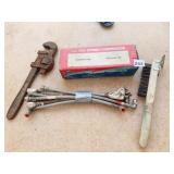 COIL SPRING COMPRESSOR, PIPE WRENCH, ETC.