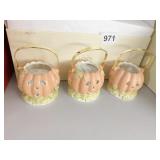 LENOX PUMPKIN VOTIVES SET OF 3 WITH CUTE FACES