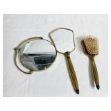 BRASS TONE DRESSER SET