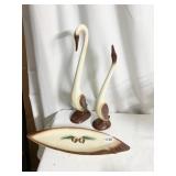 ROCKY MOUNTAIN POTTERY 3 PC SET SWANS 15" WITH
