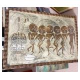 BARK PAINTING FORMOSA ABORIGINES 44"W X 31"H WITH