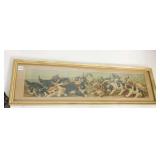 YARD LONG KITTENS & DOGS FRAMED 39.5"W X 11.5"H