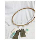 OVAL EMBROIDERY HOOP, GLASS SNOWMAN VINTAGE