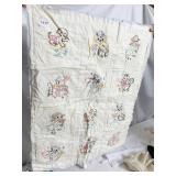 23" X 31" CROSS STITCH QUILT VARIOUS DOG SCENES