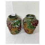 7.5" H GRAPE VASE PAINTED