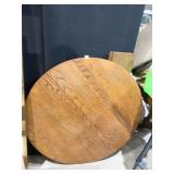 42" ROUND OAK TABLETOP WITH 10 INCH LEAVES